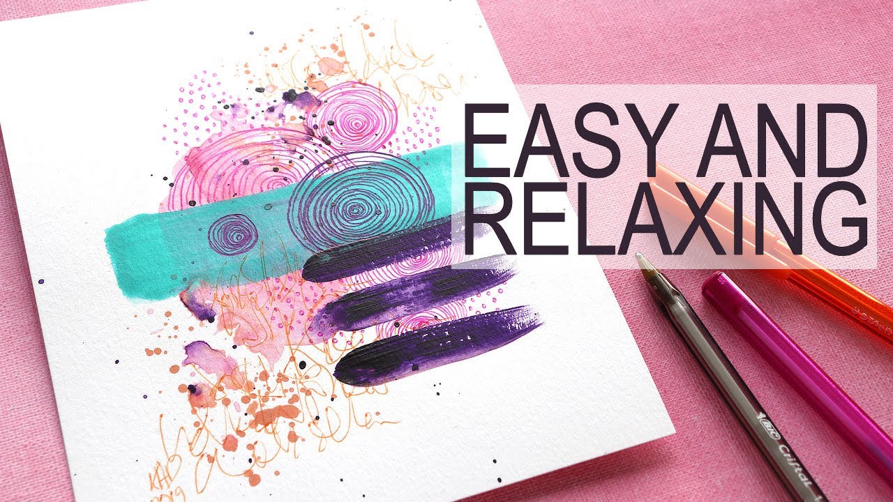 VIDEO: Easy And Relaxing Art - Watercolour Paint And Pen Doodle - Kim Dellow