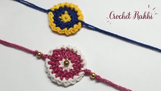 Crochet Rakhi | Easy two color crochet Rakhi - Raksha Bandhan Special / DIY Friendship Bracelet