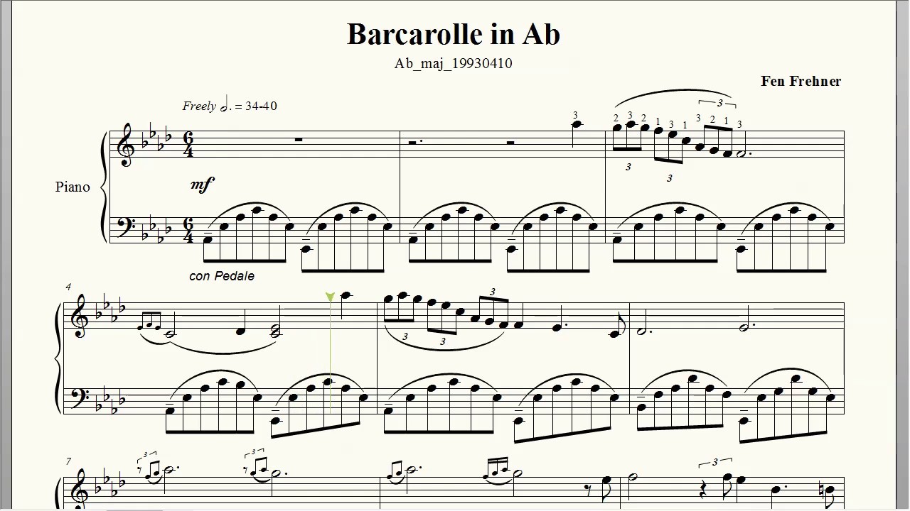 Carried Away (Barcarolle in A-flat Major) (by Fen Frehner)