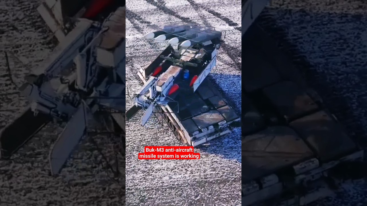 Buk-M3 anti-aircraft missile system is working.