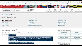 Intro to Research - Gale Database Search - 2023