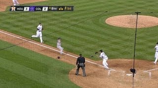Jose Altuve Falls For the Pump Fake Throw in Astros-Rockies Game