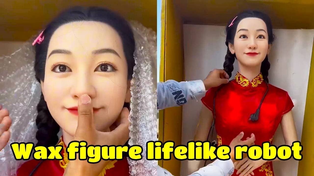 Wax figure robot, soft and lifelike all over.