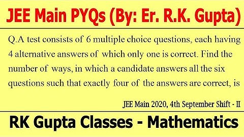 JEE Main PYQs # 21 | Previous Years Questions | JEE Main 2020, 4th September Shift-II