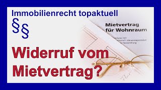 Gilt Der Widerruf Vom Mietvertrag Für Jeden Vermieter? Tutorial
