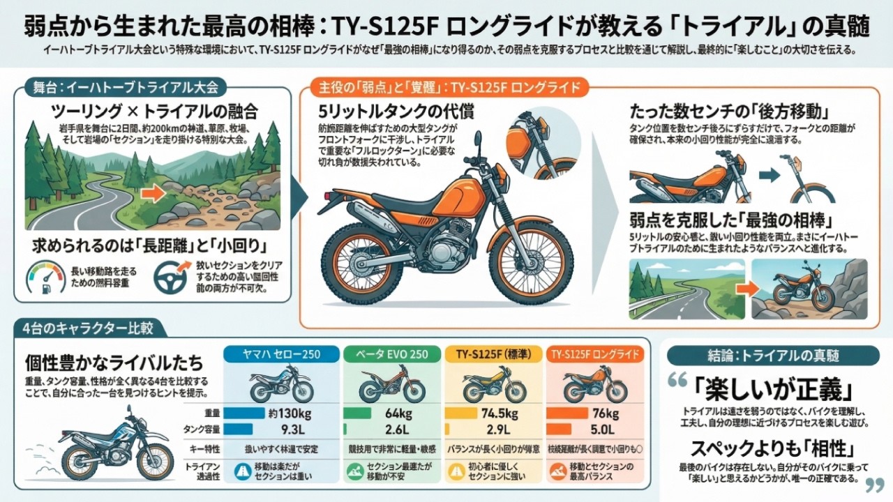 神バイク】弱点が最強の武器に変わる!? Scorpa TY-S125Fロングライドの