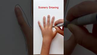 Creative Scenery Drawing With Hand #drawing #creative #ytshorts #kids #shortsvideo #anaya