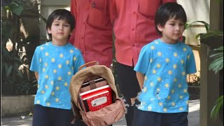 Taimur Ali Khan Happily Returning From His School