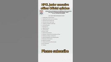 HPCL Junior executive officer Official Syllabus | HPCL Junior executive officer recruitment 2025