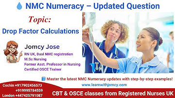 NMC CBT Numeracy Update 2025 – Drop Factor Question | Learn with Jomcy