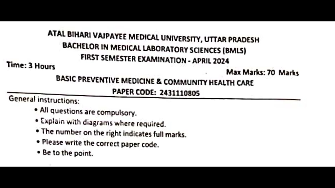 BMLS 1st Semester | Basic Preventive Medicine & Community Health Care ...