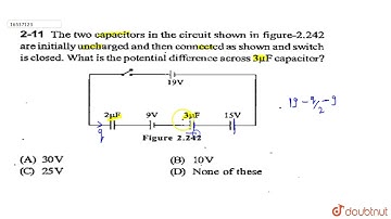 The two capacitors in the circuit shown in figure are initially uncharged and then connected as ...