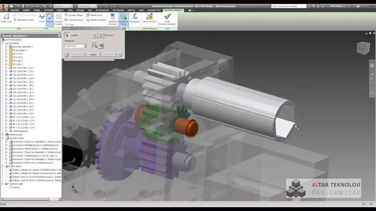 133 Autodesk Inventor Professional Dinamik Simülasyon 1 - YouTube