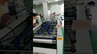 Paper gluing machine + four-side folding machine=case/hardcover making machine