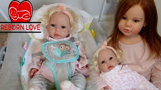 Night Routine with Newborn silicone baby and a reborn child reborn role play | Reborn Love