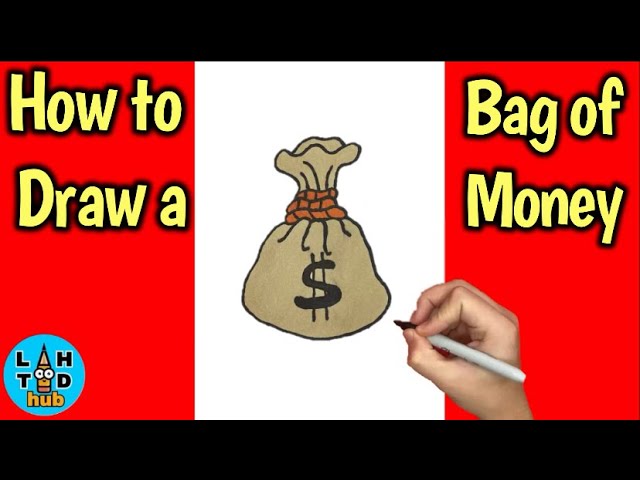 How to Draw BAG OF MONEY EASY Step by Step 