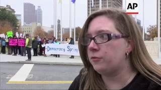 Demonstrators March At Georgia Capitol