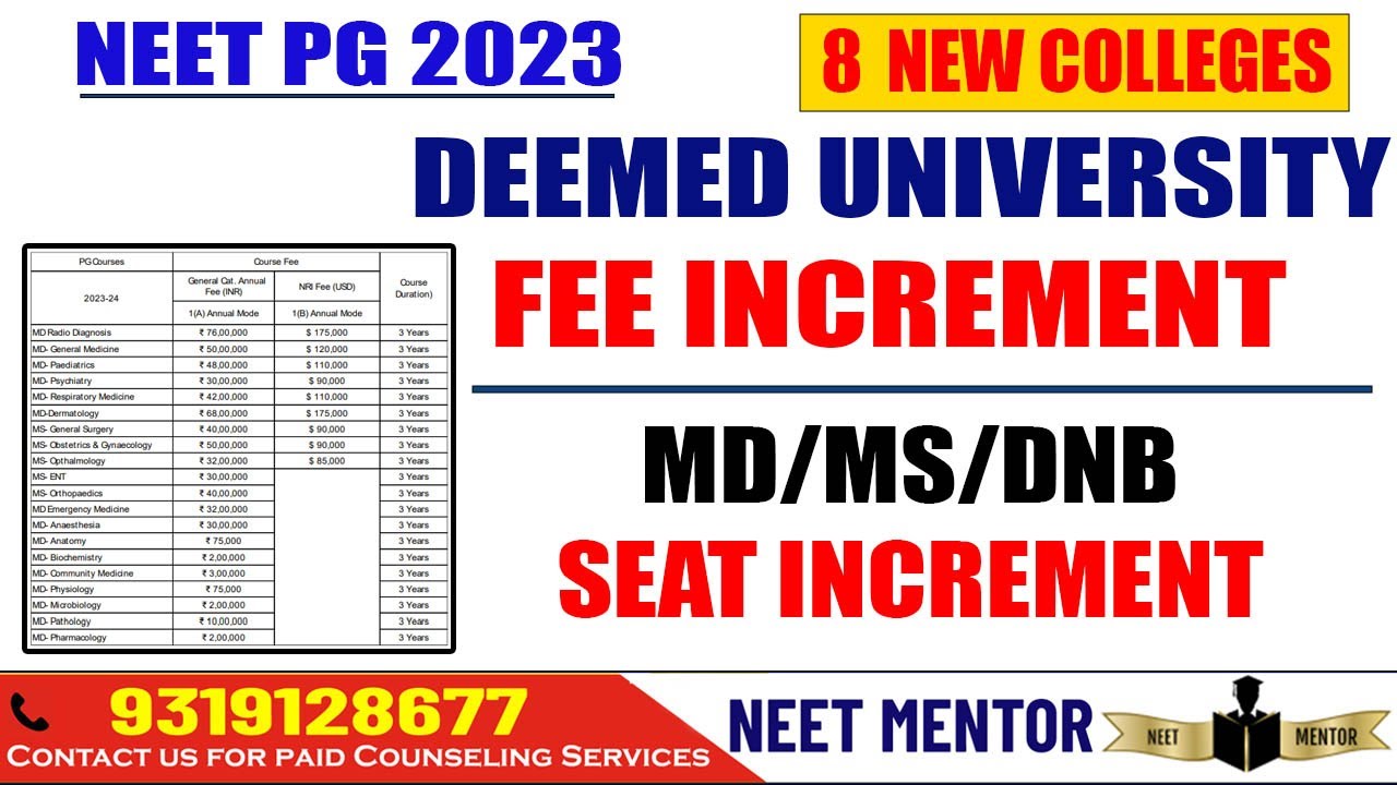 NEET PG 2023 Seat Increment Updates As Per NMC Deemed University Fee neet-pg-2023-seat-increment-updates-as-per-nmc-deemed-university-fee