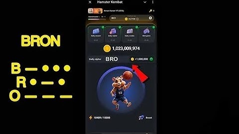 Hamster Kombat Daily Cipher Code 27 August 2024 |Hamster Kombat Morse Today Code 27 August 1 M Coins