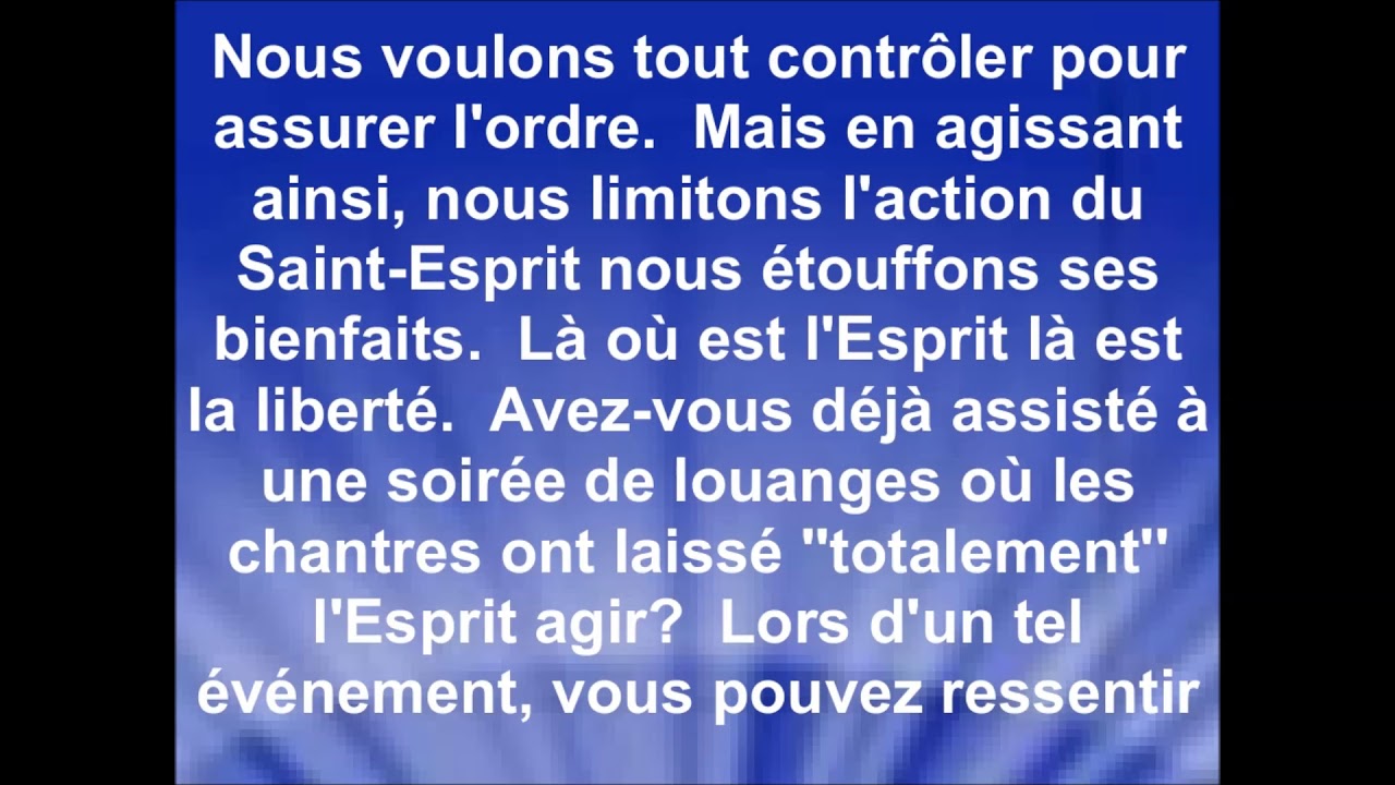 BIENVENUE SAINTESPRIT MESSAGE (Instrumental) YouTube