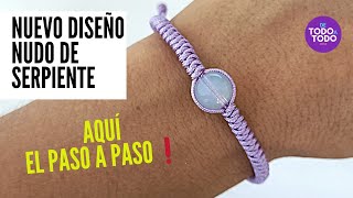 ⭐Pulsera técnica NUDO de SERPIENTE con Piedra ópalo / SNAKE bracelet tutorial / DIY TIBETAN knot.