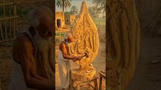 Hand Carved Allah Calligraphy in Wood 🕌✨#shorts #allahisgreat #woodcarving