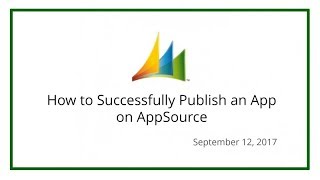 How to Successfully Publish an App on AppSource (September 12, 2017)