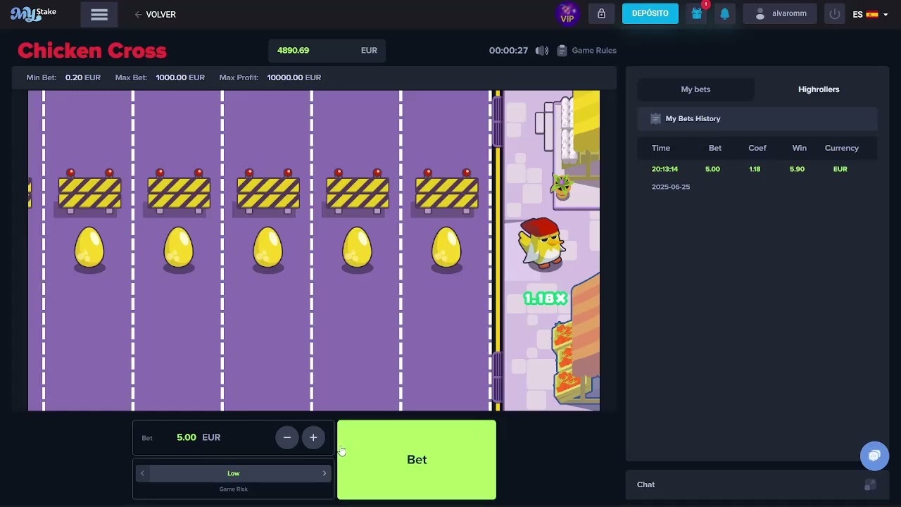 ✅ Cómo ganar dinero en Chicken Cross MyStake – El truco que nunca falla en este juego