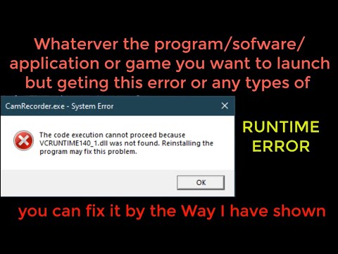 How to fix runtime error Fix DLL file missing windows 10