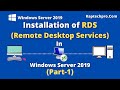 Installation of remote desktop services in server 2019