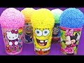 Play Foam Ice Cream Cups Surprise Hello Kitty Spongebob Minions Thomas and Friends Kinder Eggs