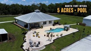 North Fort Myers FL Home on 5 Acres With Pool, Shop and Barn