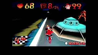 Crash Bandicoot3: Warped (NTSC - J). Area 51 2 gem+ Platinum. Only triangle.1:34:76. WR.Gift.