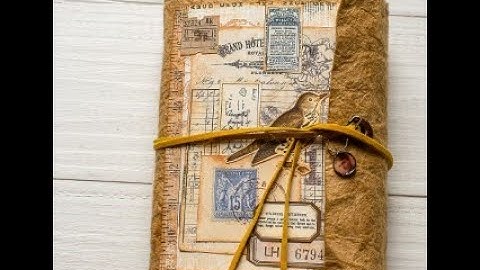 flip through video faux leather junk journal with Tracie Fox digitals (SOLD)