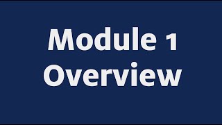 RELI 160A1 Module 1 Overview
