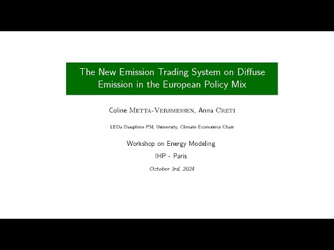 The New Emission Trading System on DiffuseEmission in the European Policy Mix