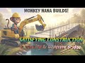 Monkey Nana Builds! Excavator Turns Soft Ground into Strong Concrete Bridge 🏗️🔥