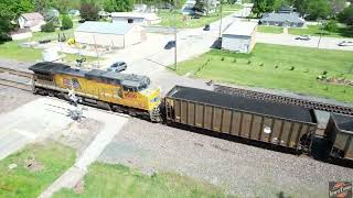 ROLLING DOUBLE COAL ON THE UNION PACIFIC CLINTON SUB! Fast freight and multiple drone views!