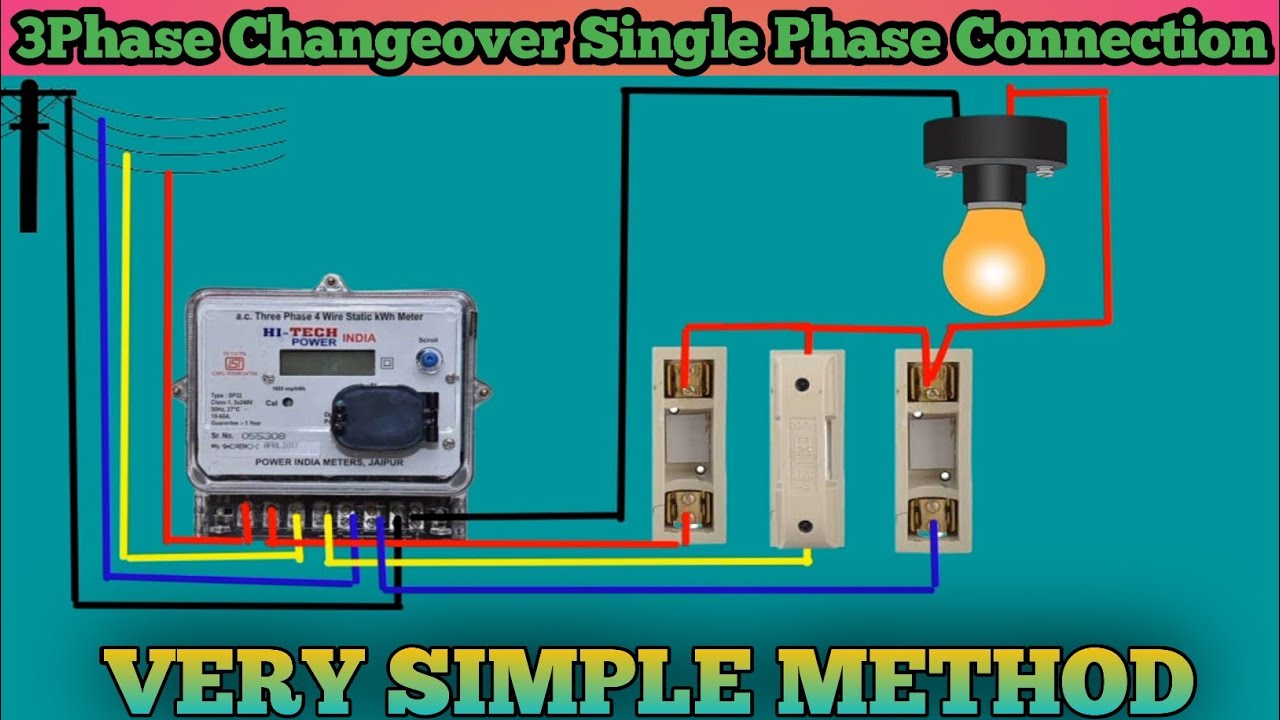 3PHASE CHANGEOVER SINGLE PHASE CONNECTION SIMPLE METHOD ! YouTube