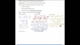 6.4B Factoring and Solving Polynomial Equations