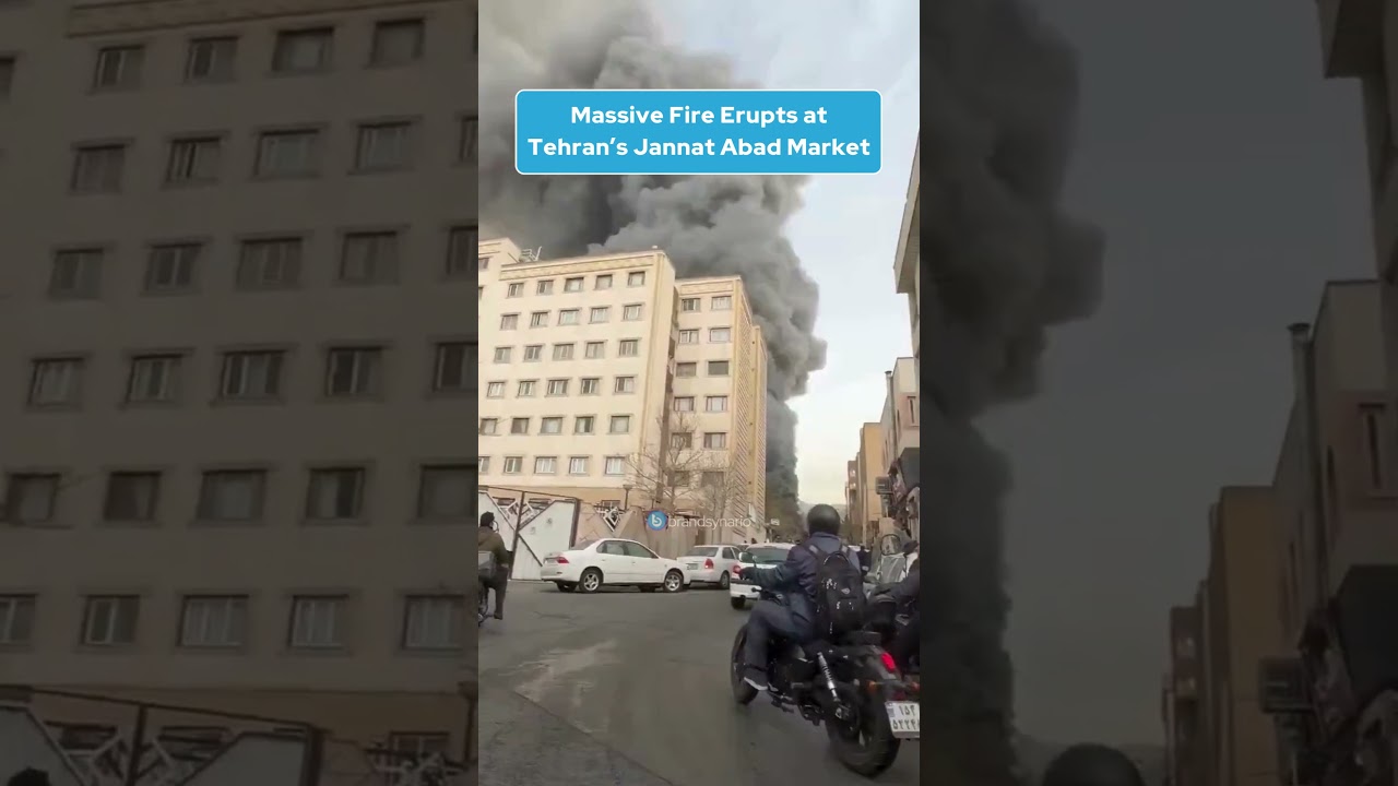 Massive Fire Broke Out at Tehran’s Jannat Abad Market in Iran
