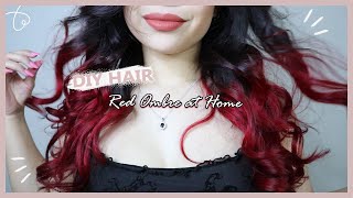 How To Do Ombre Hair at Home | DIY Red Ombre Hair Color Transformation✨