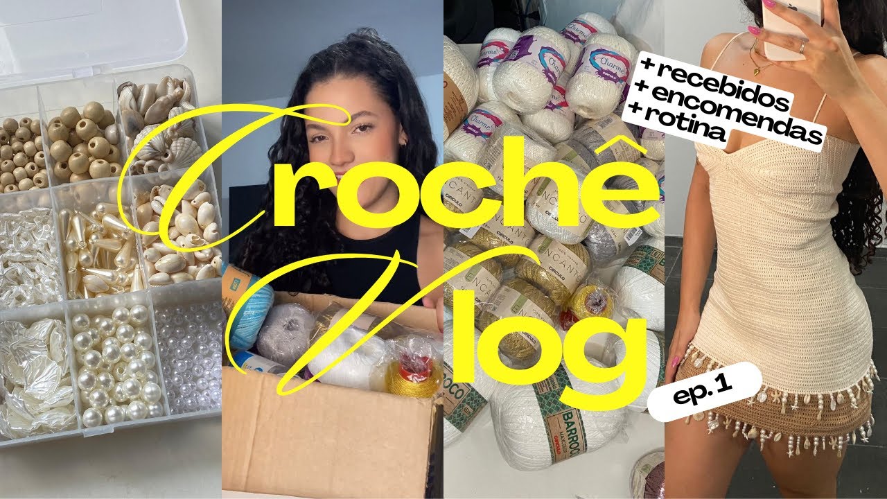 CROCHÊ VLOG - Um dia comigo no meu ateliê 