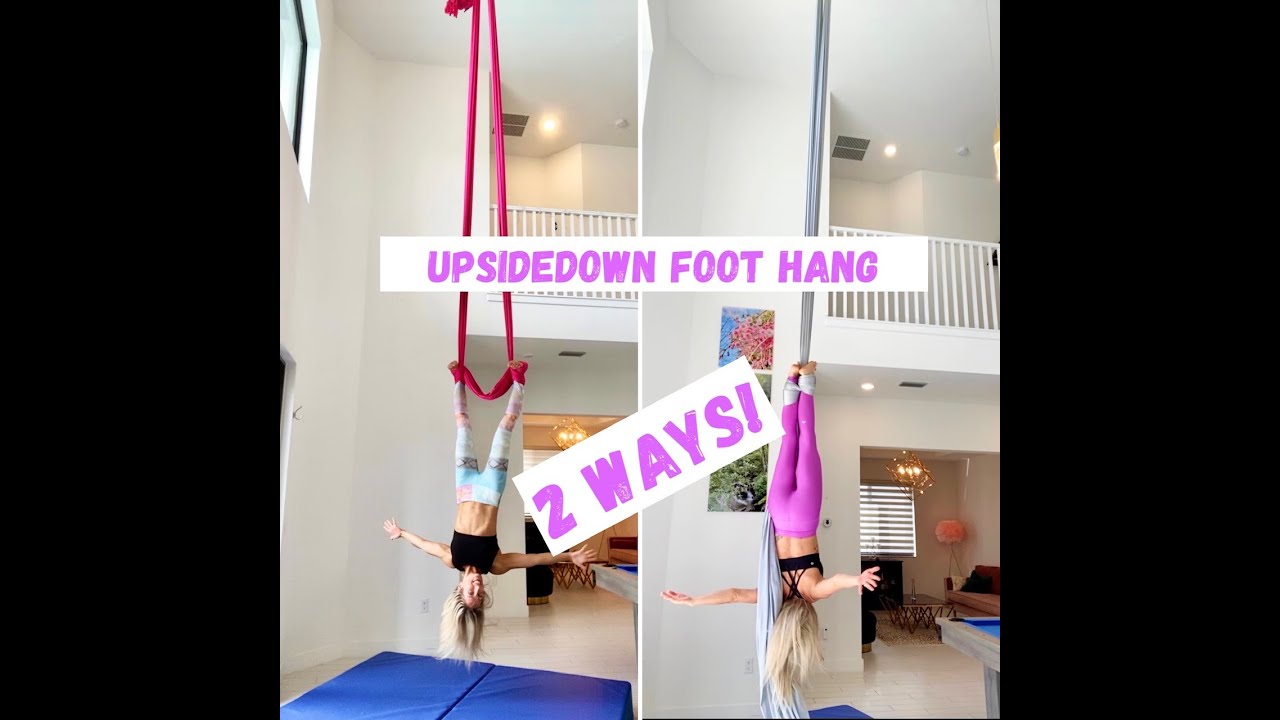 Ankle Hang Upside down! Aerial Yoga tutorial + Aerial Silks tutorial