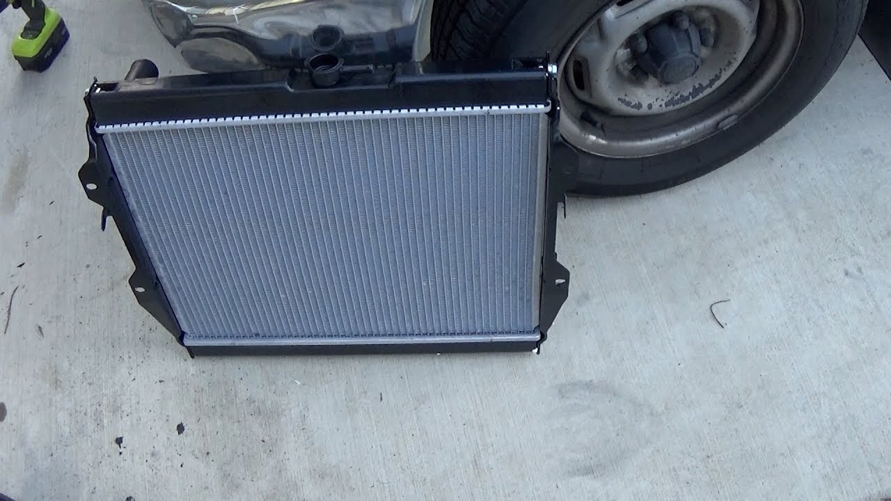 Replacing radiator in 1991 Toyota Pickup - YouTube