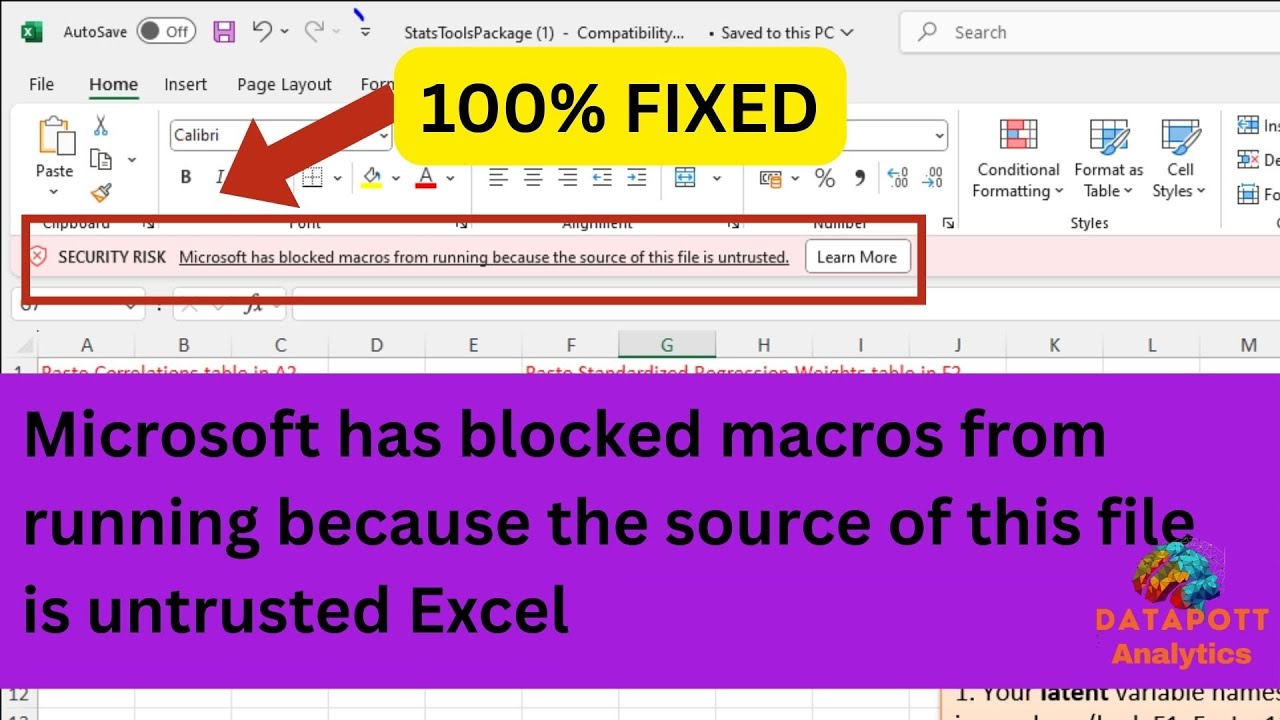 Microsoft has blocked macros from running because the source of this ...