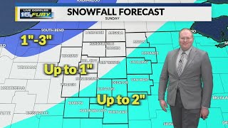 Wintry mix changes to light snow into our Sunday