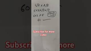 6√5×2√5=?Nice Square root Math Simplification Olympiad #shorts #viralshorts #maths