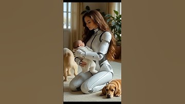 Beautiful AI humanoid robot interacting with cute baby #ai #trending #trendingshorts