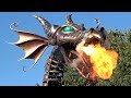 Disney Stars On Parade at Disneyland Paris 2018 During Halloween Festival, Maleficent Dragon w/ Fire